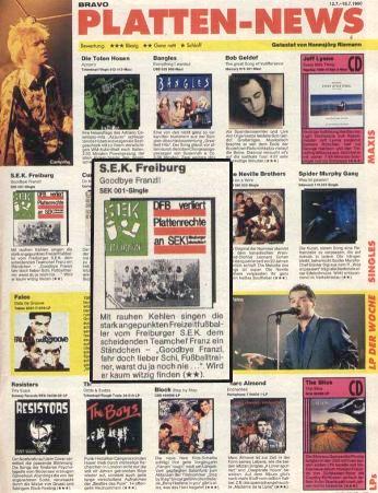 BRAVO Platten-News 1990 mit SEK Freiburg